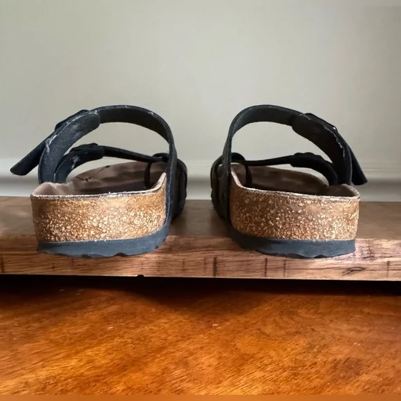 BIRKENSTOCK Black MAYARI Birko-Flor Toe-Loop Slide On Sandals Sz 37 (US 6-6.5) - Picture 7 of 13